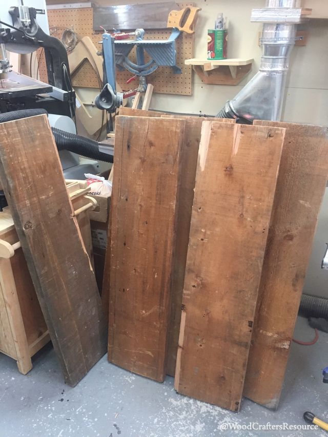 Recycled lumber to be used in the table construction